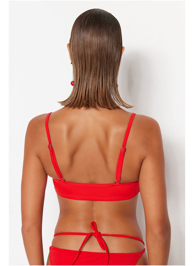 Red Triangle V-Stringer Bikini Top TBESS23BU00243