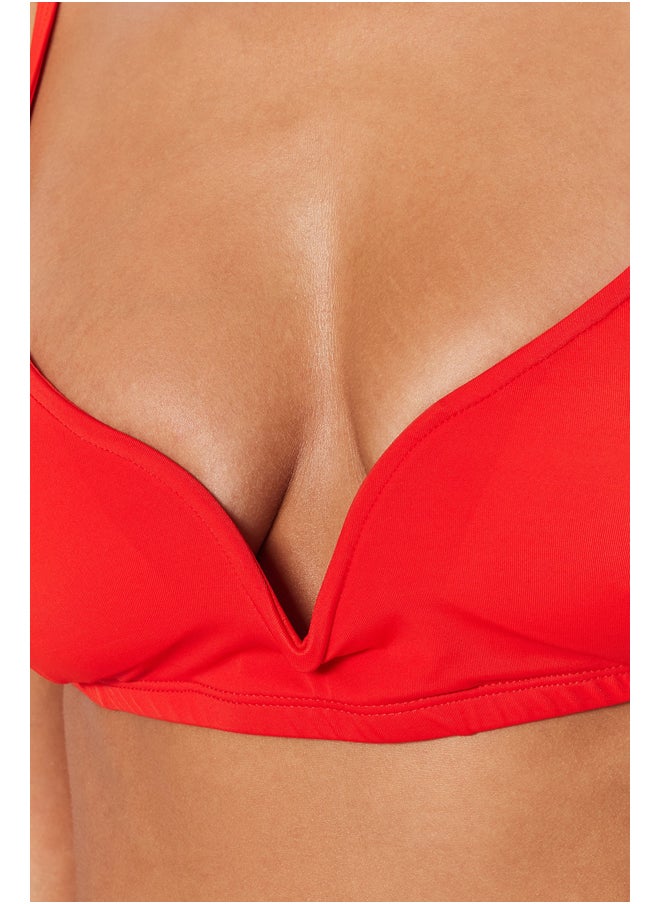 Red Triangle V-Stringer Bikini Top TBESS23BU00243