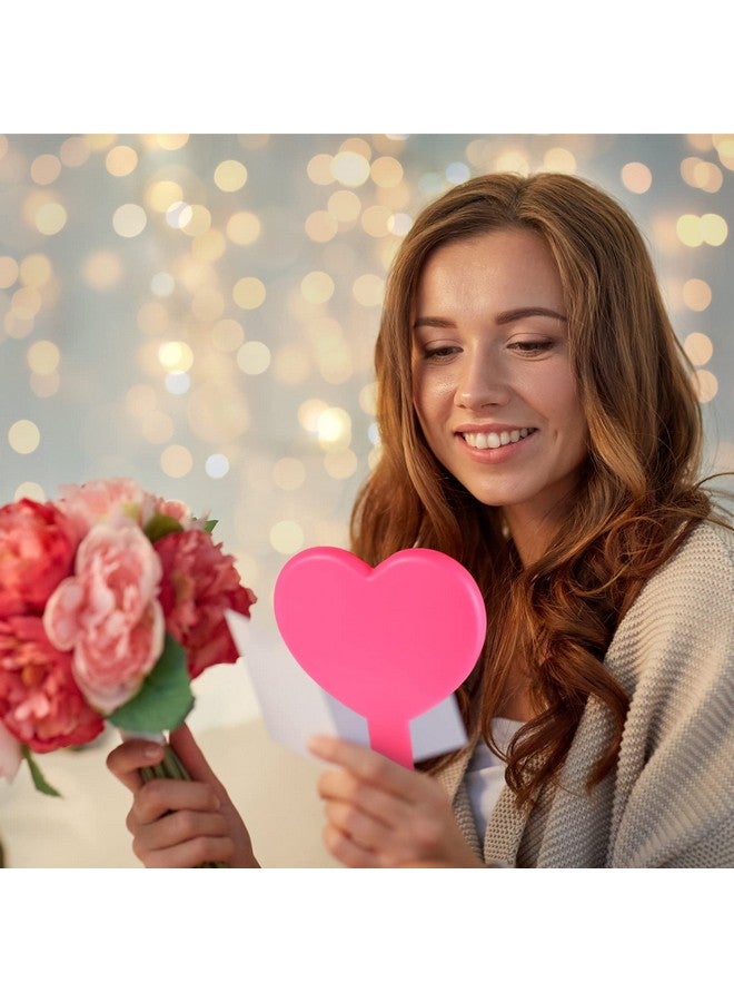 Yalikop 3 Pcs Heart Shaped Handheld Mirror Valentines Day Travel Makeup Mirrors Small Heart Mirrors Hand Held Mirror Plastic Cosmetic Mirror With Handle For Women Girls Valentine'S Day 3 Color - Image 5