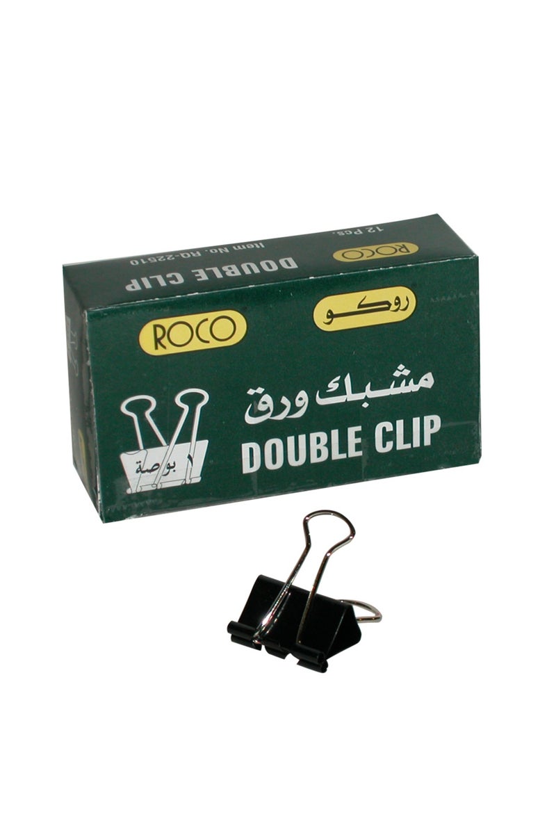 روكو مشابك ملفات 1.00 بوصة (2.54 سم) مطلية باللون الأسود