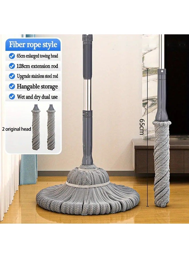 Super Absorbent Rotating Self Twisting Mop,Household Floor Cleaning Mop,Dust Removal Mop, For Home School Office Kitchen Bathroom, Cleaning Supplies. - Image 1
