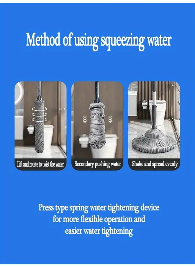Super Absorbent Rotating Self Twisting Mop,Household Floor Cleaning Mop,Dust Removal Mop, For Home School Office Kitchen Bathroom, Cleaning Supplies. - Image 5