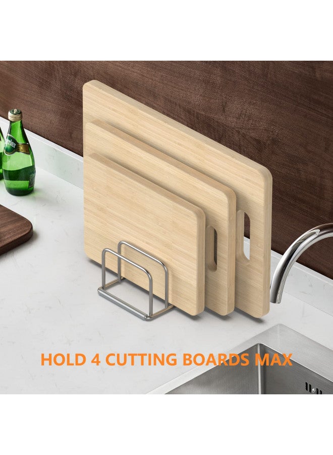 KORRTFID Cutting Board Holder Stand, Cutting Board Storage Rack, Cutting Board Organizer, 304 Stainless Steel Cutting Board Holder, Cookie Sheets Organizer (1.0 Inch Width Slots) - Image 4
