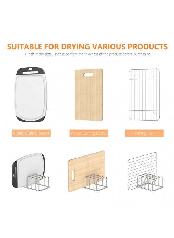 KORRTFID Cutting Board Holder Stand, Cutting Board Storage Rack, Cutting Board Organizer, 304 Stainless Steel Cutting Board Holder, Cookie Sheets Organizer (1.0 Inch Width Slots) - Image 3