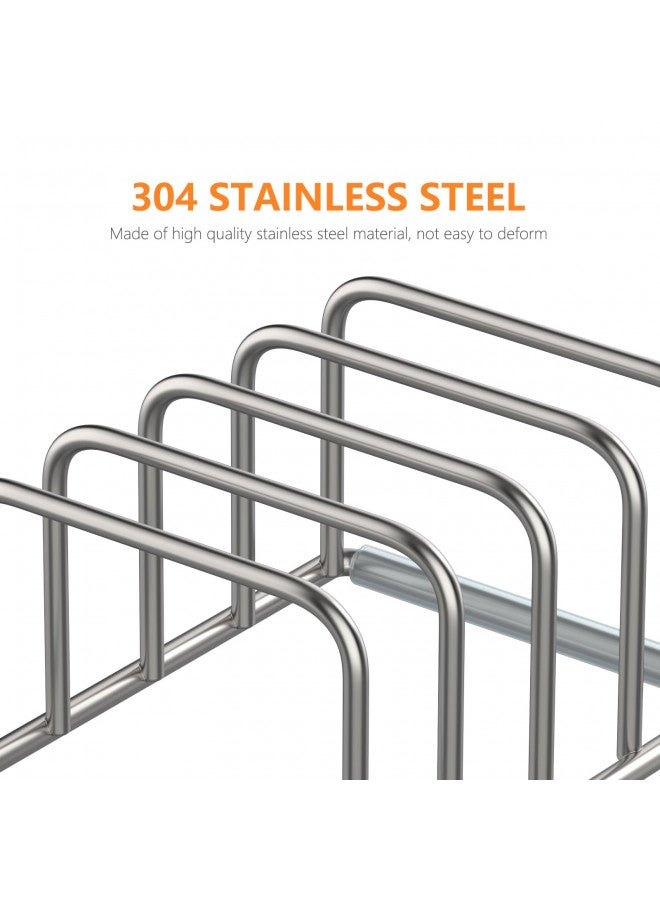 KORRTFID Cutting Board Holder Stand, Cutting Board Storage Rack, Cutting Board Organizer, 304 Stainless Steel Cutting Board Holder, Cookie Sheets Organizer (1.0 Inch Width Slots) - Image 2