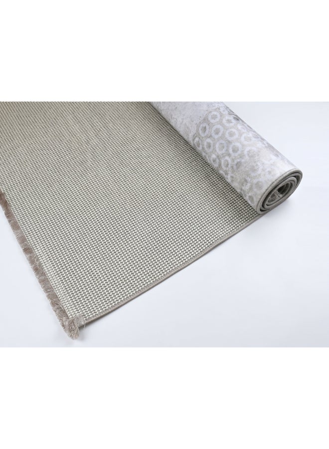 Spectra Home Carpet Rug with Anti-Slip Backing | Printed Corner Stripe Design - Beige & Taupe | Size - 160x230 cm - 5x7.5 ft | For Medium Sized Family Room, Bedroom with Queen Beds, 4-6 Seater Dinning Area, Entry Hallways & Foyers - Image 2