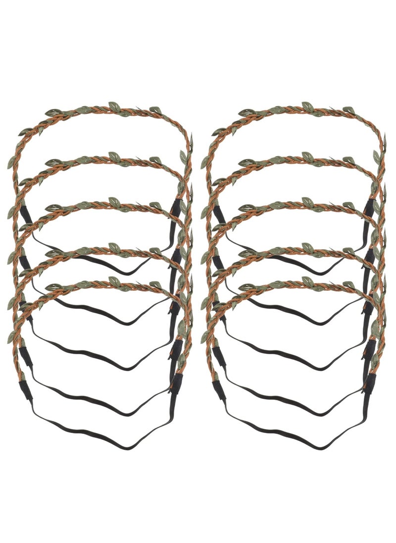 Beaupretty Beaupretty 10pcs DIY Flower Headpieces Leaf Wreath Rattan Crown Halo Wreath Headband for Girls Women 