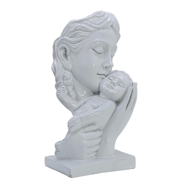 AABCO Polyresin Statue Mother and Son for Home Dcor and Gifting White 24040038 - Image 5
