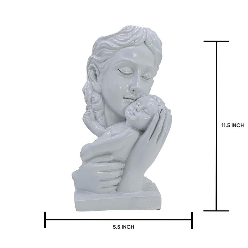 AABCO Polyresin Statue Mother and Son for Home Dcor and Gifting White 24040038 - Image 3