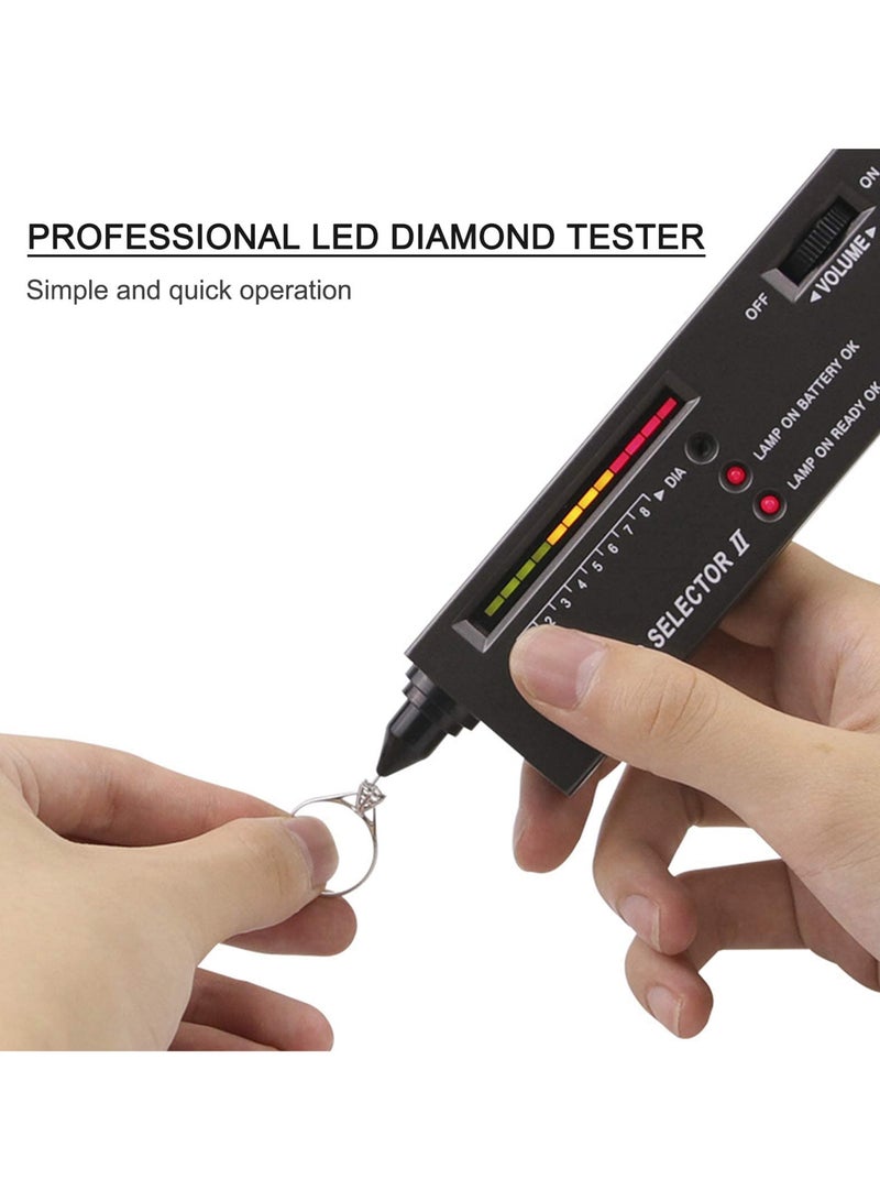 مختبر الماس سيلكتر II لكشف الماس الحقيقي مع ضوء LED وتنبيه صوتي، مع معايرة سهلة لمختلف الأحجام، ويشمل حقيبة حمل محمولة. - Image 3