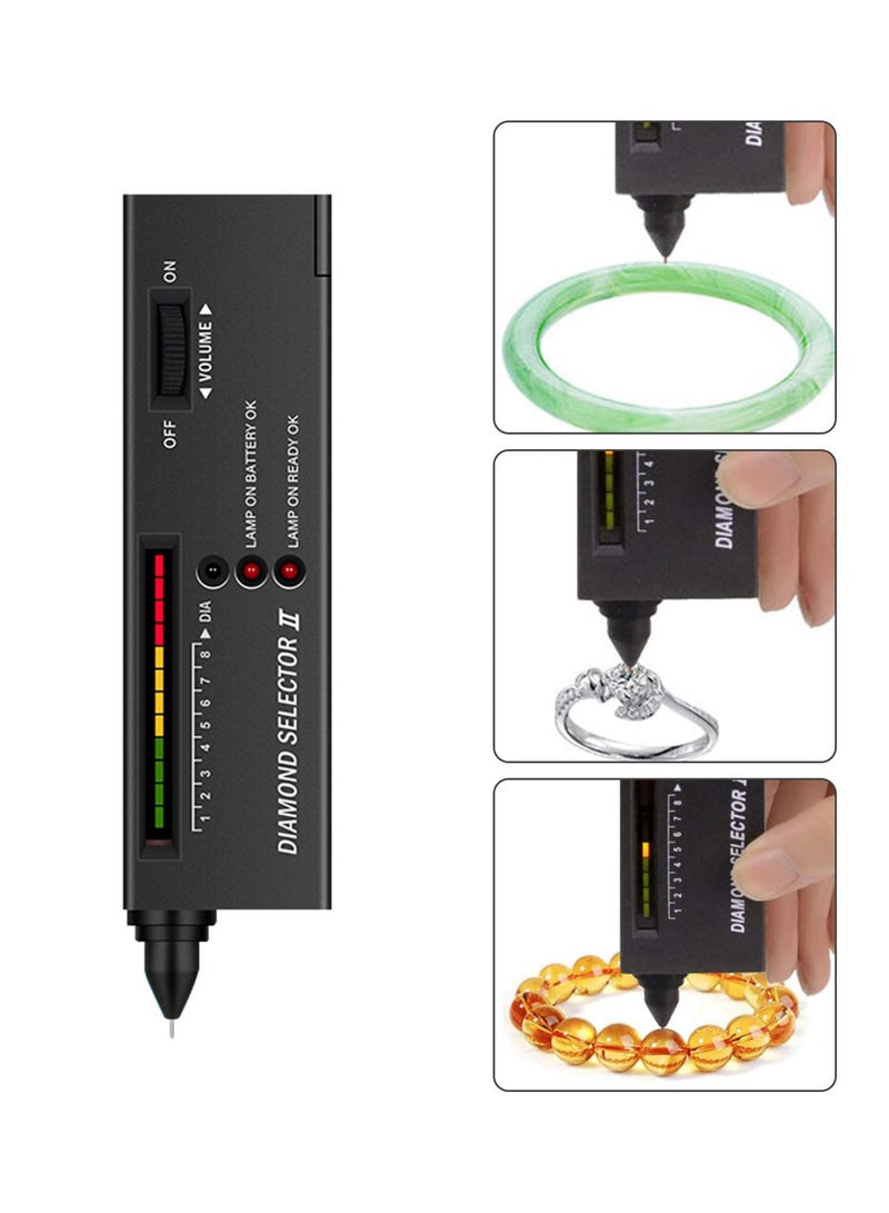 مختبر الماس سيلكتر II لكشف الماس الحقيقي مع ضوء LED وتنبيه صوتي، مع معايرة سهلة لمختلف الأحجام، ويشمل حقيبة حمل محمولة. - Image 4