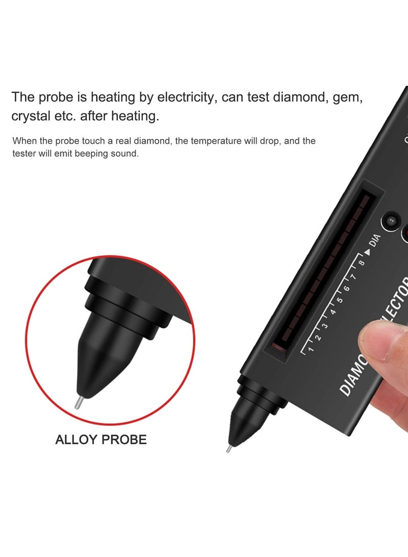 مختبر الماس سيلكتر II لكشف الماس الحقيقي مع ضوء LED وتنبيه صوتي، مع معايرة سهلة لمختلف الأحجام، ويشمل حقيبة حمل محمولة. - Image 5