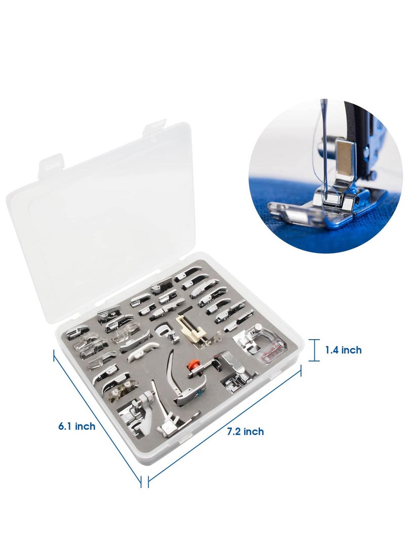 طقم اقدام ضاغطة منخفضة سهلة التركيب لماكينة الخياطة براذر سينغر جانوم بيبي لوك كينمور، دواسات بديلة لماكينة الخياطة (32 قطعة) - Image 3