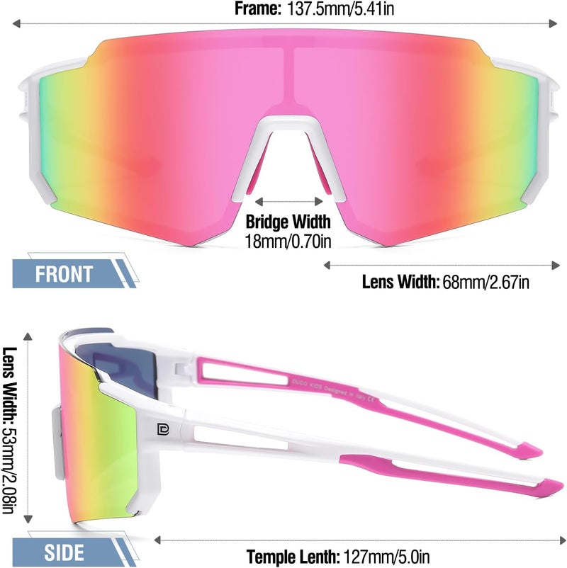 DUCO Polarized Kids Sunglasses Youth Sports Cycling Shades Lightweight Frame UV400 Child Boys Girls Baseball SunGlasses DK310 Wide use compliant quality - Image 3