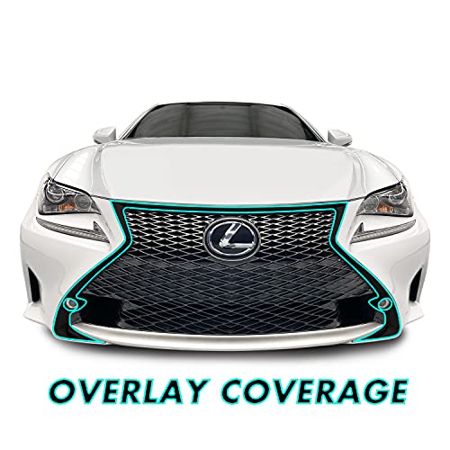SlickMod تغطية فينيل سوداء SlickMod Chrome Delete لشبكة أمامية لسيارة لكزس RC من 2015-2018 مع إطار ضوء الضباب (شبكة أمامية، أسود لامع) - Image 2