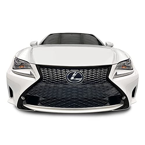 SlickMod تغطية فينيل سوداء SlickMod Chrome Delete لشبكة أمامية لسيارة لكزس RC من 2015-2018 مع إطار ضوء الضباب (شبكة أمامية، أسود لامع) - Image 3