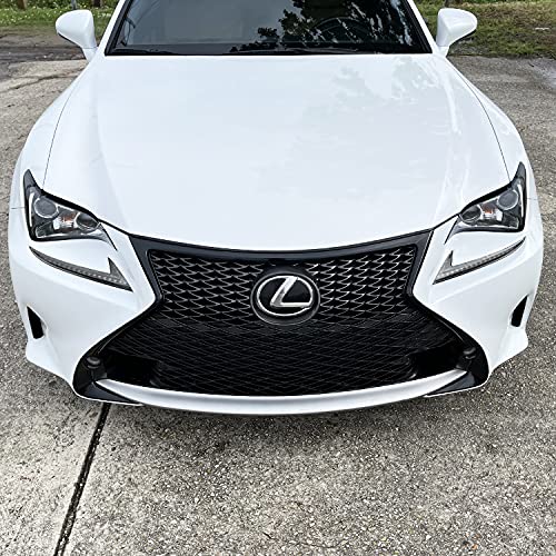 SlickMod تغطية فينيل سوداء SlickMod Chrome Delete لشبكة أمامية لسيارة لكزس RC من 2015-2018 مع إطار ضوء الضباب (شبكة أمامية، أسود لامع) - Image 5