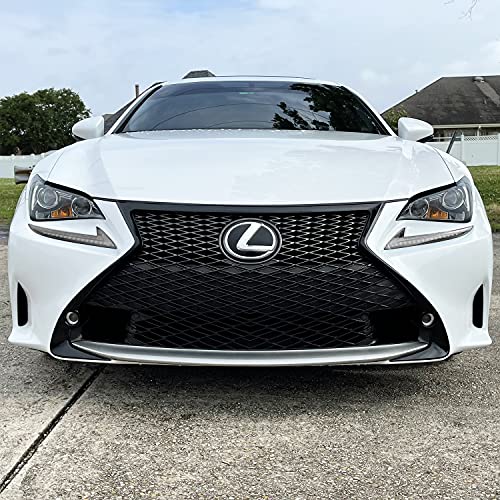 SlickMod تغطية فينيل سوداء SlickMod Chrome Delete لشبكة أمامية لسيارة لكزس RC من 2015-2018 مع إطار ضوء الضباب (شبكة أمامية، أسود لامع) - Image 4