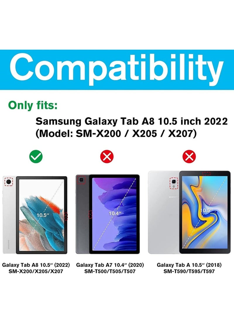 ELTRAZONE Galaxy Tab A8 Keyboard Case 10.5 Inch 2022 Protective Cover Case with Detachable Wireless Keyboard for Tab A8 10.5" X200 X205 X207 - Image 2