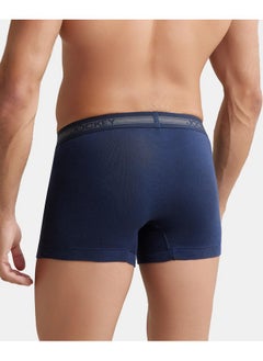 JOCKEY Jockey Men's Super Combed Cotton Rib Solid Trunk with Stay Fresh Properties (Pack of 2)_Style_1015_Deep Navy_M  - Image 2