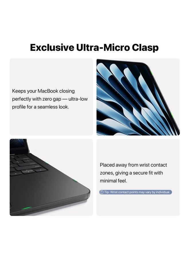 soonjet MacBook Air 13 Inch Case M4 M3 M2 2025-2022, Release Model A3240 A3113 A268, [Anti-Crack Upgrade] Protective Hard Shell Laptop Sleeve for MacBook Air 13.6 Inch – Space Black - Image 3