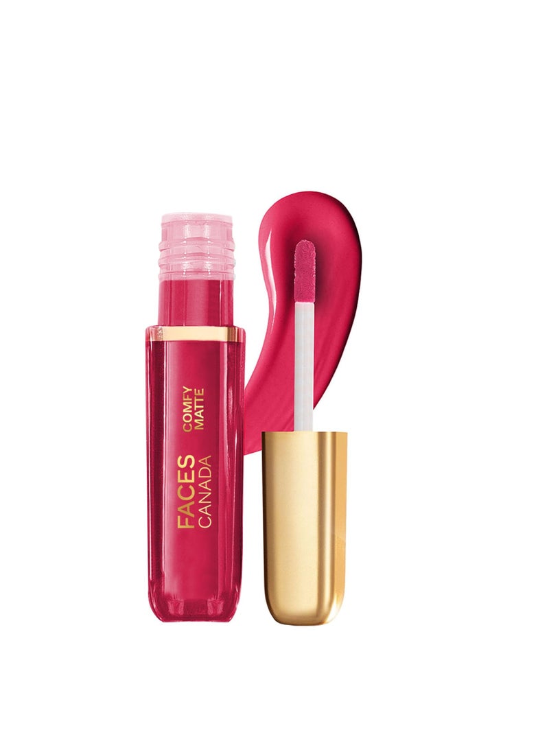 Faces Canada FACES CANADA Comfy Matte Liquid Lipstick On My Way 01, 3 ml Pink Comfortable 10HR Longstay Intense Matte Color Almond Oil and Vitamin E Infused   Super Smooth   No Dryness  - Image 1