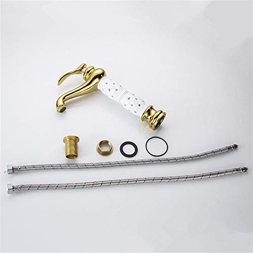 B Backline Basin Mixer Tap | Bathroom Basin Faucet | Pillar tap for Basin | Hot & Cold Basin Taps for Bathroom & Livingrooms (White Gold) - Image 5