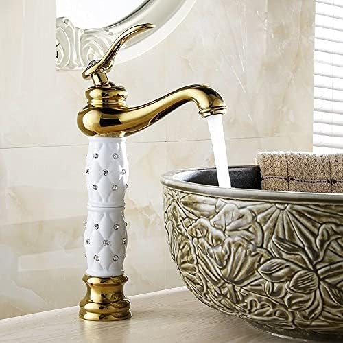 B Backline Basin Mixer Tap | Bathroom Basin Faucet | Pillar tap for Basin | Hot & Cold Basin Taps for Bathroom & Livingrooms (White Gold) - Image 1