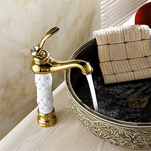 B Backline Basin Mixer Tap | Bathroom Basin Faucet | Pillar tap for Basin | Hot & Cold Basin Taps for Bathroom & Livingrooms (White Gold) - Image 3