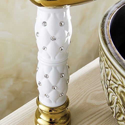 B Backline Basin Mixer Tap | Bathroom Basin Faucet | Pillar tap for Basin | Hot & Cold Basin Taps for Bathroom & Livingrooms (White Gold) - Image 2
