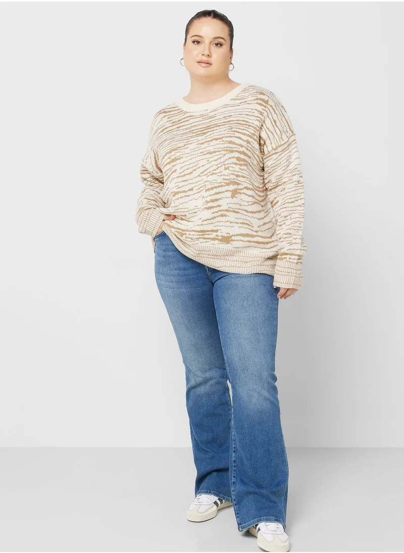 Only Carmakoma Flared High Waist Jeans