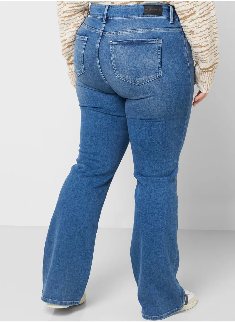 Only Carmakoma Flared High Waist Jeans