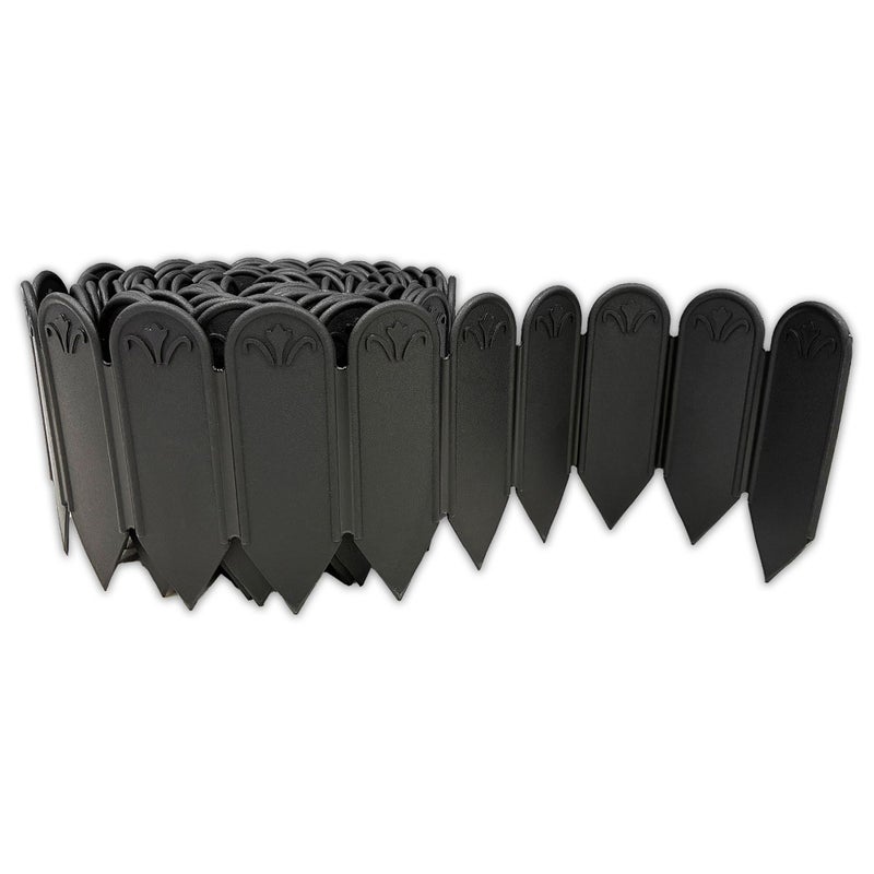 DAIM FlexWall Edge Landscape Edging, Fancy Garden Edging for Landscaping, Sturdy Garden Fencing & Landscape Border that Retain Soil & Stop Weeds, for Landscaping & Fencing Project, Black, 6" x 16.5 ft - Image 1