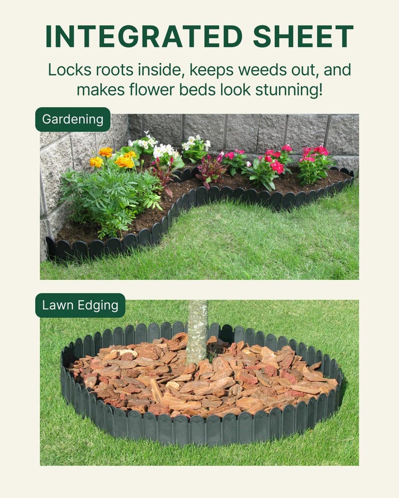 DAIM FlexWall Edge Landscape Edging, Fancy Garden Edging for Landscaping, Sturdy Garden Fencing & Landscape Border that Retain Soil & Stop Weeds, for Landscaping & Fencing Project, Black, 6" x 16.5 ft - Image 3