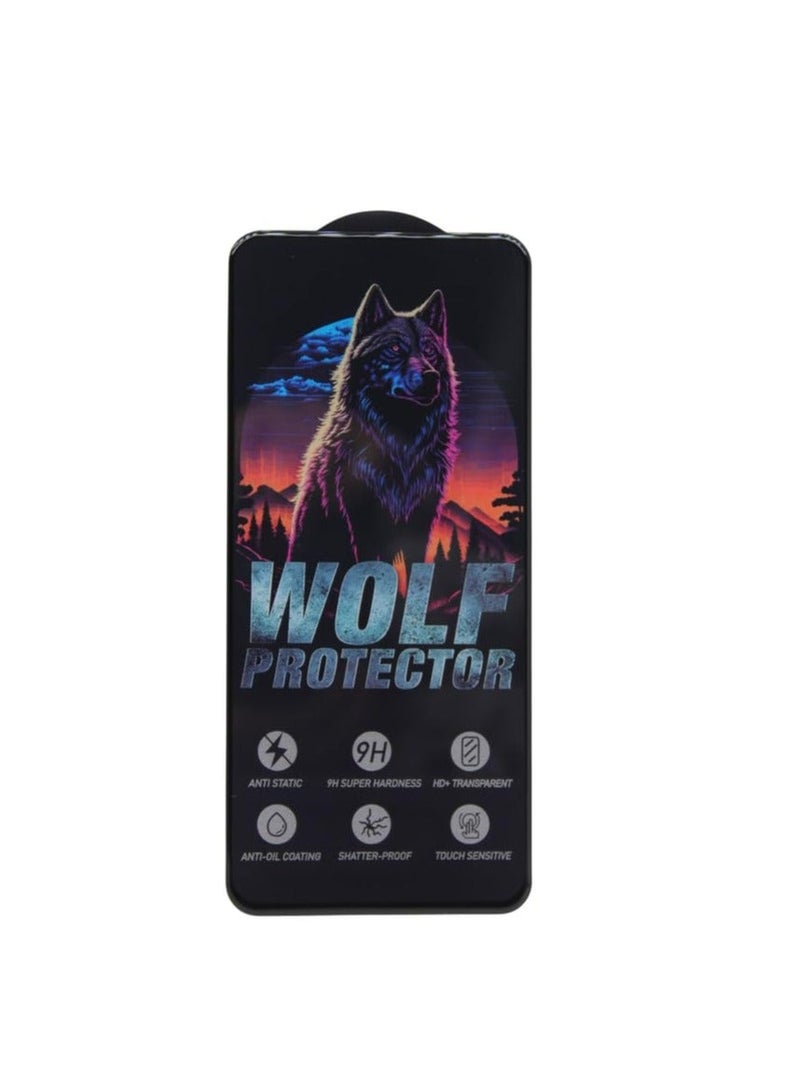 Wolf Protector Design Tempered Glass Screen Protector for Oppo Reno 6 - Clear & Black - Image 1