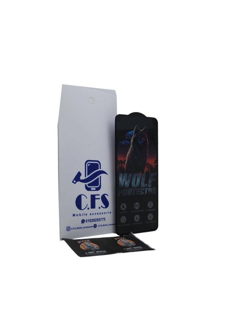 Wolf Protector Design Tempered Glass Screen Protector for Oppo Reno 6 - Clear & Black - Image 2