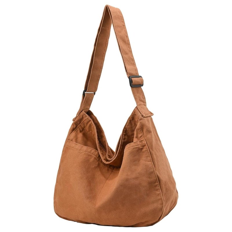 FUOCO Aesthetic one side bag for men | messenger side bag for men Women Vintage Canvas Crossbody Shoulder handbags Office slim bags Laptop Bag - Image 1
