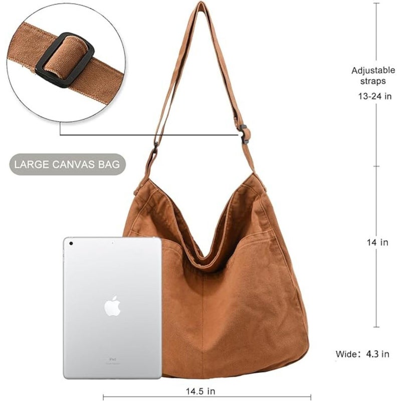 FUOCO Aesthetic one side bag for men | messenger side bag for men Women Vintage Canvas Crossbody Shoulder handbags Office slim bags Laptop Bag - Image 3