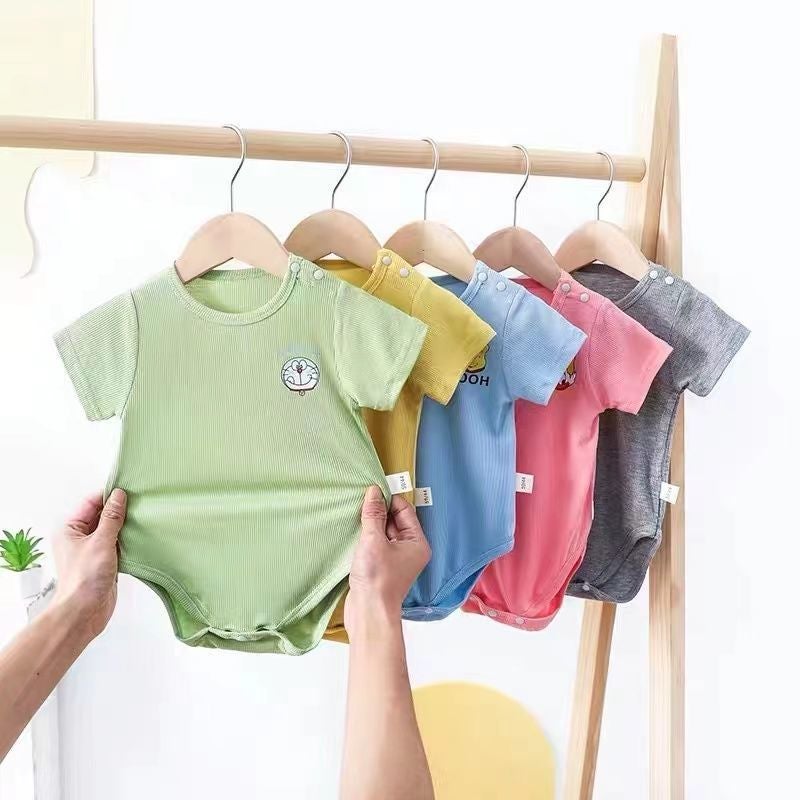 Newborn Infant Summer Male And Female Baby Super Foreign Air Comfortable Modal Short-Sleeved Fat Wrap Mask Thin Triangle - Image 2