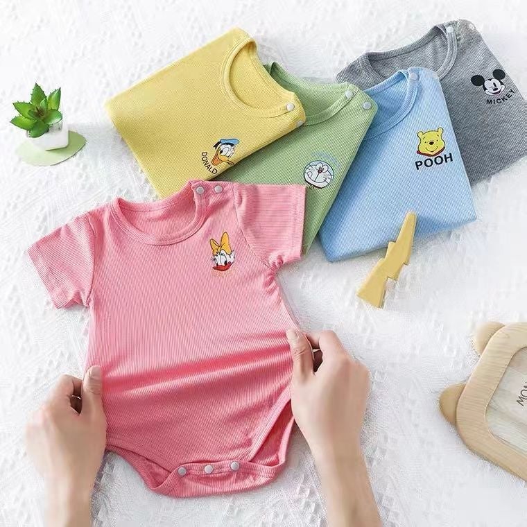 Newborn Infant Summer Male And Female Baby Super Foreign Air Comfortable Modal Short-Sleeved Fat Wrap Mask Thin Triangle - Image 5