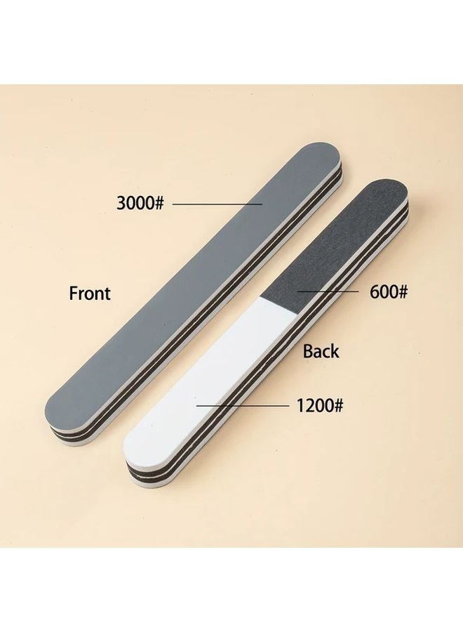 مجموعة مانيكير الأظافر السوداء مع كتل تلميع وملفات وفرشة مقاس واحد - Image 5