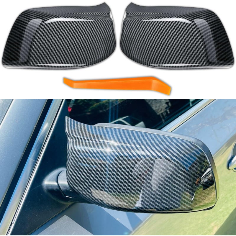 Qlhshop Sport Carbon Fiber Side Mirror Cover Caps Replacement for 20052010 BMW 5 Series E60 M5 545i 550i M6 E64 645Ci 630i 650i E63 Accessories Exterior Trim Parts Tuning Accesorios 1 Pair