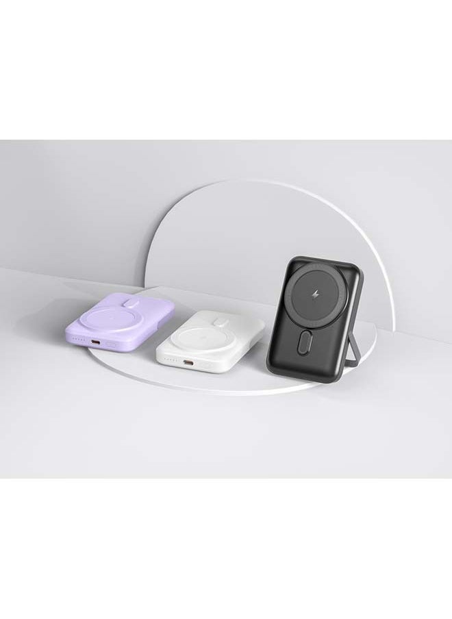 iOsuite 10,000 Mag Safe Power Bank With Stand  (PD20W+Magnetic Wireless 15W ) Black  - Image 4