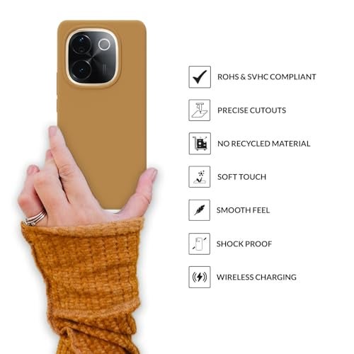 SPRIG Compatible with Vivo T3 Pro Premium SilkTone Back Cover Drop Tested Shock Proof Mobile Case for Men, Women, Boys and Girls with Camera Protection (Golden Brown) - Image 4