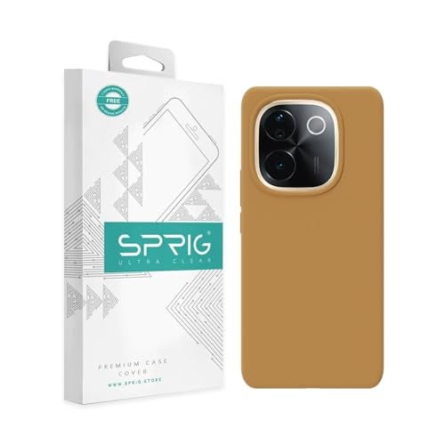 SPRIG Compatible with Vivo T3 Pro Premium SilkTone Back Cover Drop Tested Shock Proof Mobile Case for Men, Women, Boys and Girls with Camera Protection (Golden Brown) - Image 1