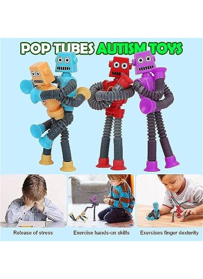 4 Robotics  TubesTelescopic Suction Cup Robot ToyFidget Tubes Toys  Toddler ToysEducational Toy