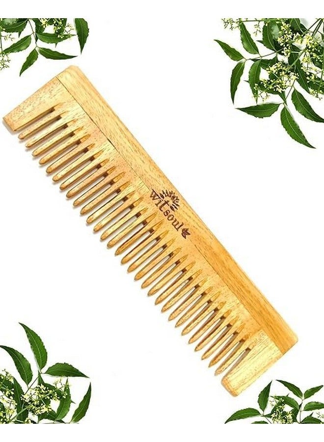WITSOUL Neem Wood Comb ORGANIC/Ayurvedic/Anti-Dandruff Comb For Men And Women/Brown color/ (SET OF 4) (2patticomb) - Image 4