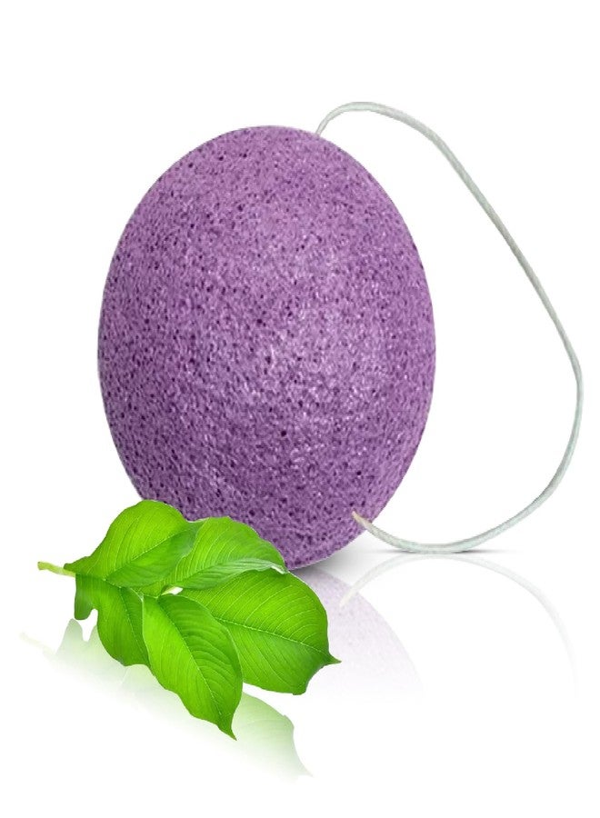 Boho Aromatic This Hippie Girl | Konjac Exfoliating Organic Facial Sponge | Plant Based Gentle Exfoliating Face Scrubbie | Safe for Sensitive Skin | Amethyst Purple (Purple) - Image 1