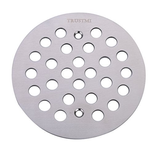 TRUSTMI 4 1/4-inch Screw-in Shower Drain Grate Replacement Cover, Brushed Stainless - Image 1