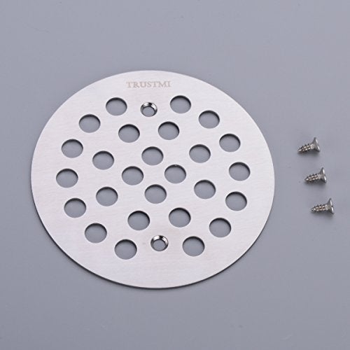 TRUSTMI 4 1/4-inch Screw-in Shower Drain Grate Replacement Cover, Brushed Stainless - Image 2